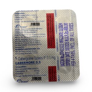 Caberdost Cabergoline .5mg x 4 tablet  pharma blister strip imported India Pharmacy ( Quantitative and qualitative analysis second image)