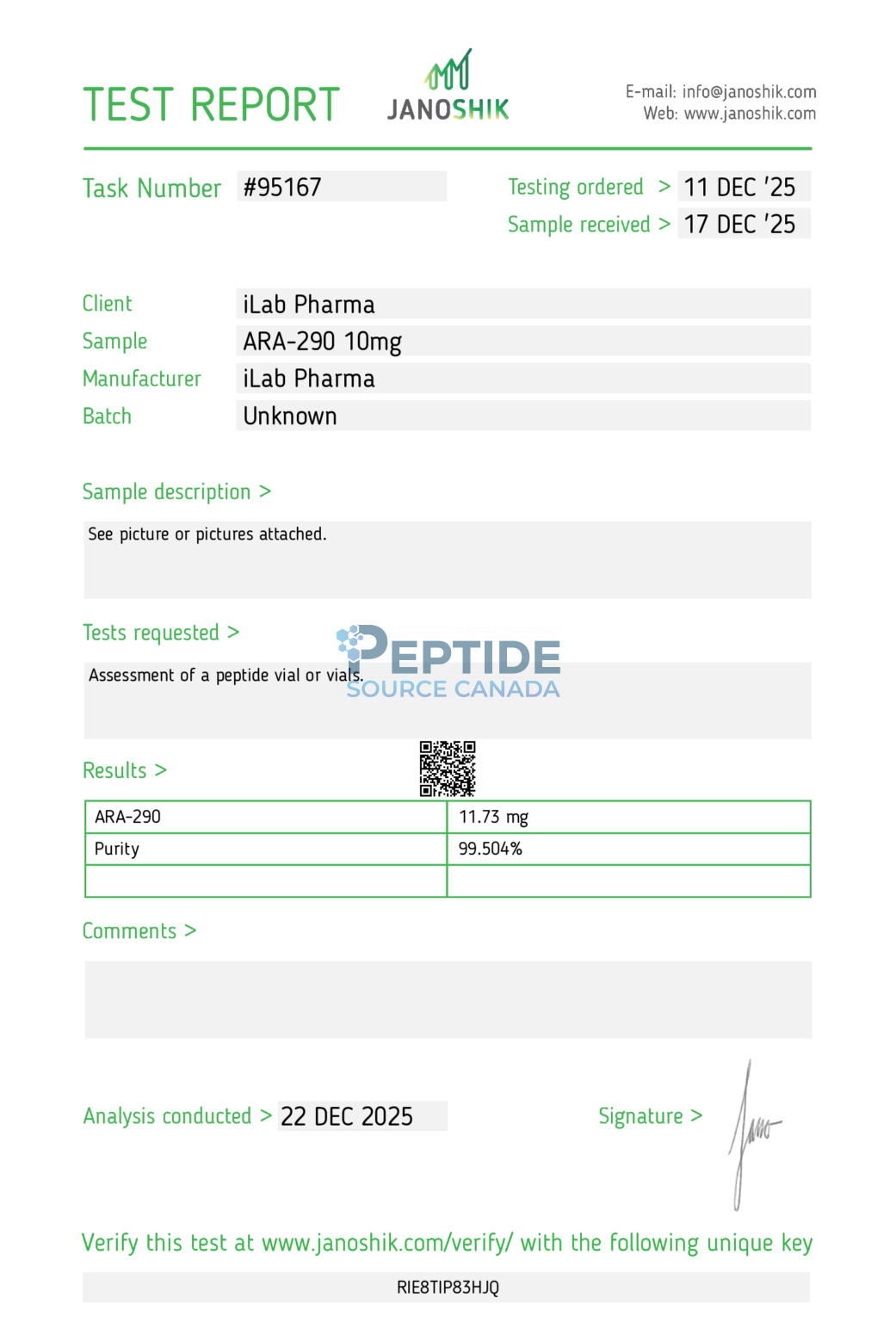 ARA-290 10mg - Anti-Inflammatory + Repair (Quantitative and qualitative ...