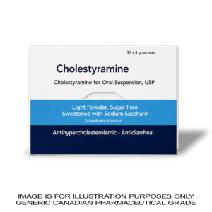 Cholestyramine 4 g Sachets x 30 | CANADIAN PHARMACEUTICAL GRADE