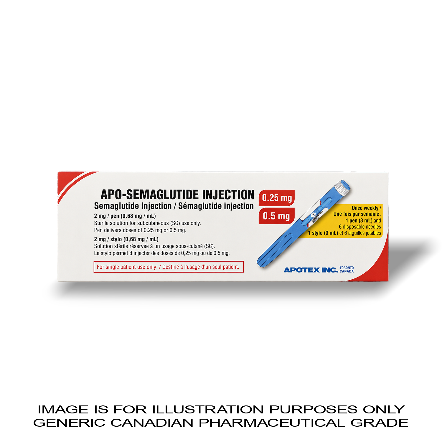 APO SEMA RED APO-SEMAGLUTIDE 2mg Pen | CANADIAN PHARMACEUTICAL GRADE
